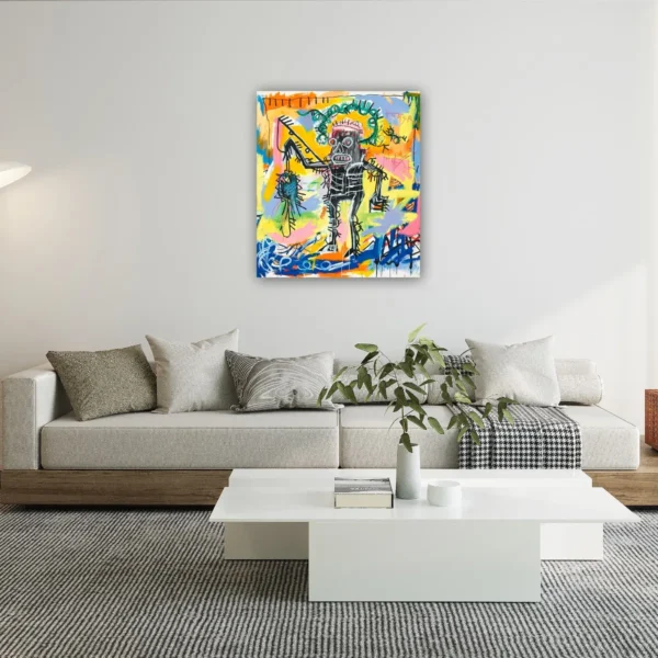 Cuadro De Arte Fishing De Jean Michel Basquiat En Canvas - Imagen 2