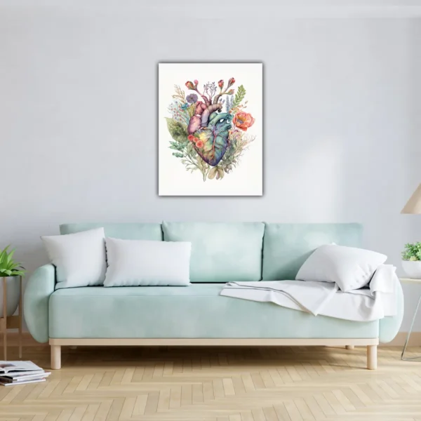 Cuadro Decorativo Corazon Con Flores Para Consultorio - Imagen 4