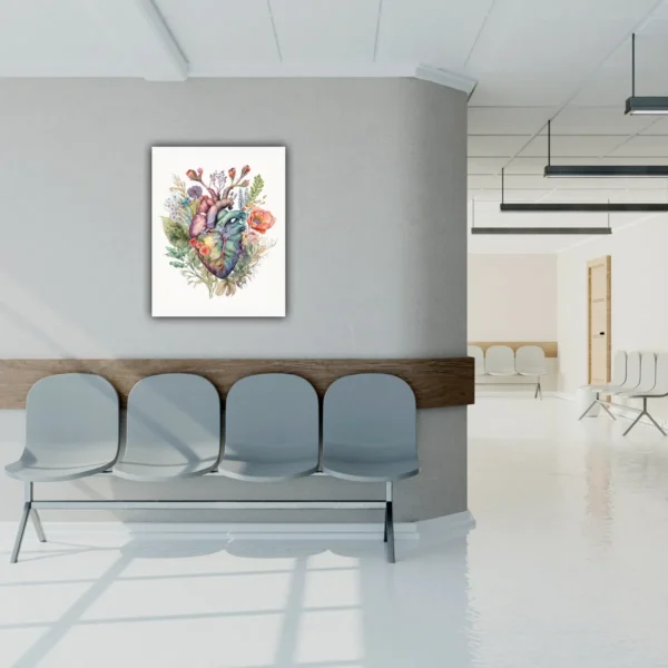Cuadro Decorativo Corazon Con Flores Para Consultorio - Imagen 3