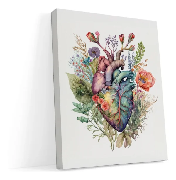 Cuadro Decorativo Corazon Con Flores Para Consultorio