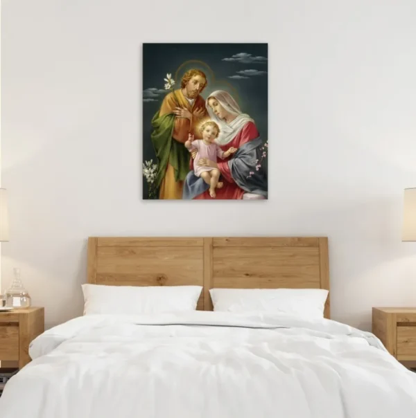 Cuadro Decorativo De La Sagrada Familia En Canvas Para Sala - Imagen 3