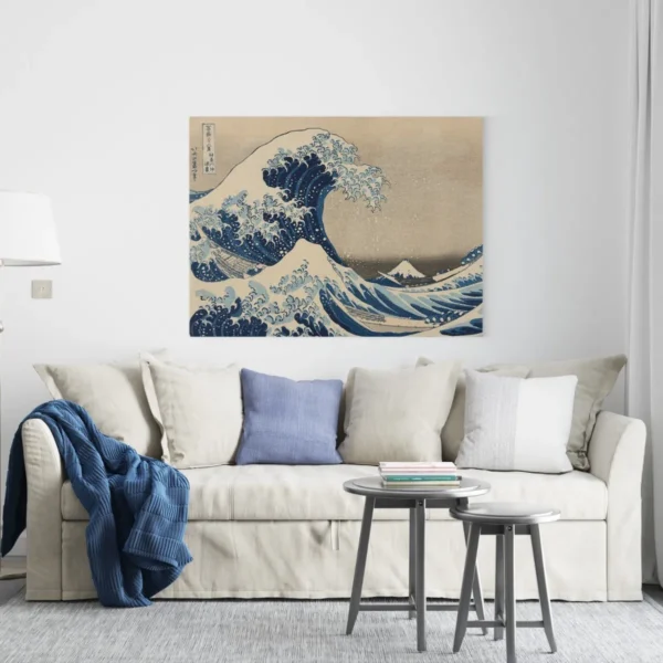 Cuadro Decorativo De The Great Wave Off Kanagawa En Canvas - Imagen 3