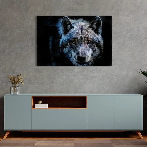 Cuadro Decorativo Lobo Ojos Cafes Artistico Unico Canvas - Imagen 2