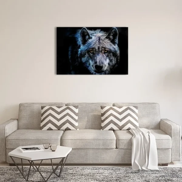 Cuadro Decorativo Lobo Ojos Cafes Artistico Unico Canvas - Imagen 3