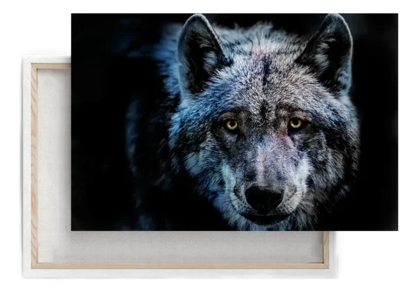 Cuadro Decorativo Lobo Ojos Cafes Artistico Unico Canvas