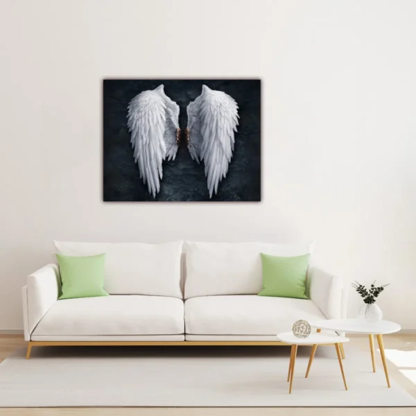 Cuadro Decorativo Moderno Alas De Angel Fondo Negro - Imagen 3