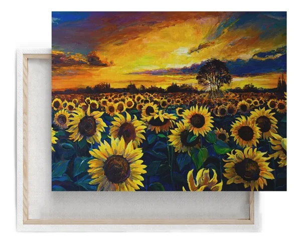 Cuadro Decorativo Naturaleza Canvas Flores Girasoles Y Cielo