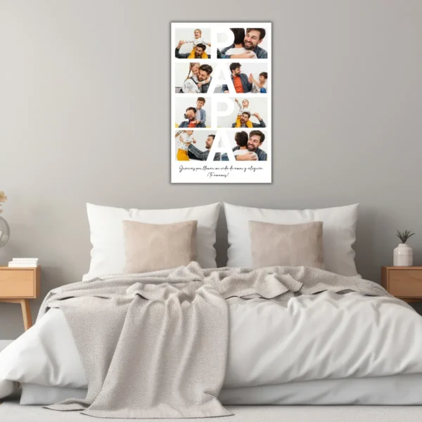 Cuadro Decorativo Regalo Padre Personalizado Collage Fotos - Imagen 2