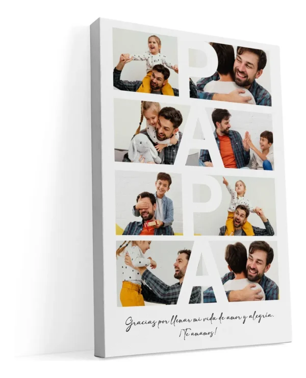Cuadro Decorativo Regalo Padre Personalizado Collage Fotos