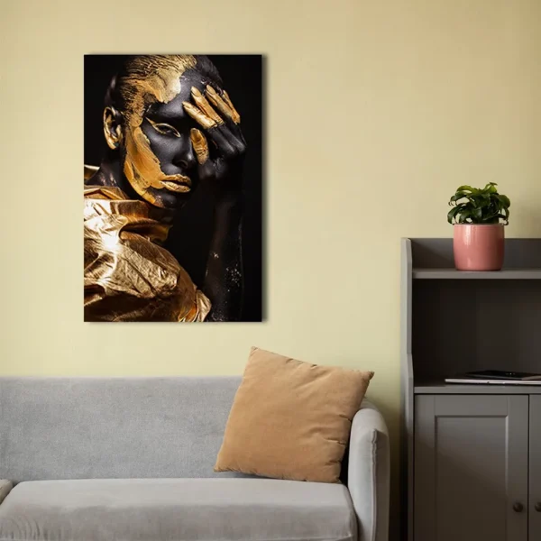 Cuadro Decorativo Retrato Mujer Africana En Lienzo Canvas - Imagen 2