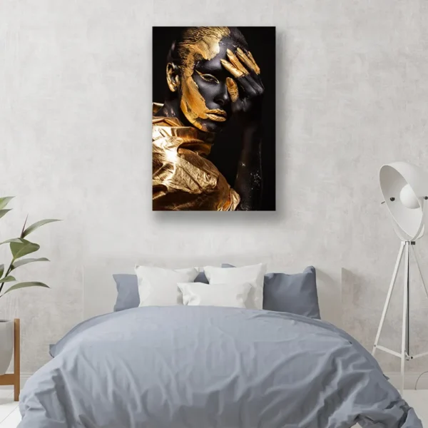 Cuadro Decorativo Retrato Mujer Africana En Lienzo Canvas - Imagen 3