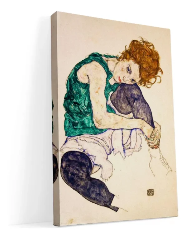 Cuadro Egon Schiel En Canvas Mujer Sentada En Su Rodilla