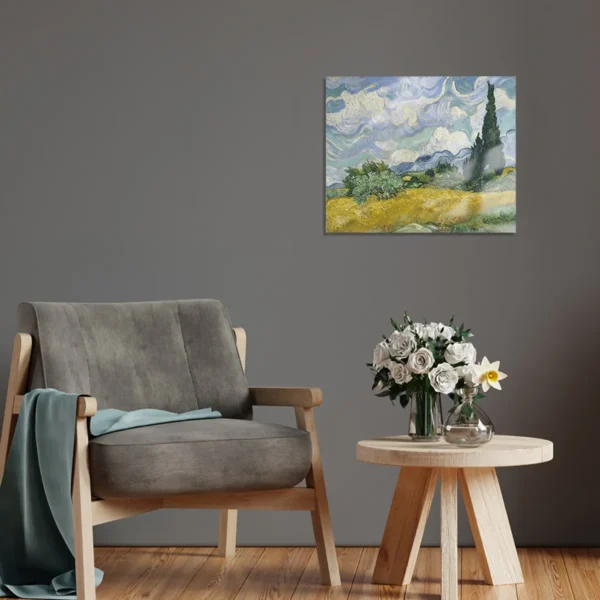 Cuadro Elegante Acrilico Van Gogh Campo Trigo Con Cipreses - Imagen 2
