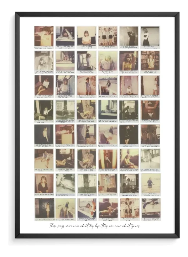 Cuadro Enmarcado Taylor Swift 1989 Polaroids Con Vidrio