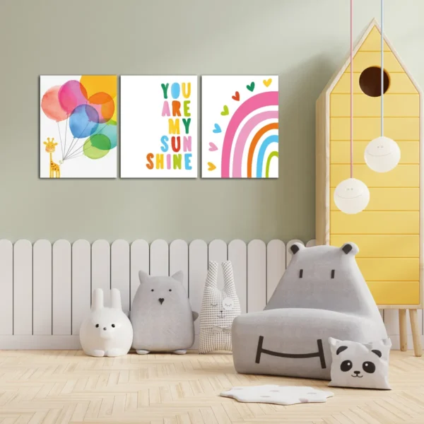 Cuadro Frase Cuarto Niño Set 3 Decorativos Infantiles Girafa - Imagen 3