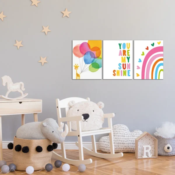 Cuadro Frase Cuarto Niño Set 3 Decorativos Infantiles Girafa - Imagen 4