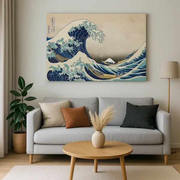 Cuadro La Gran Ola De Kanagaw Por Katusshira Pintura Canvas - Imagen 2