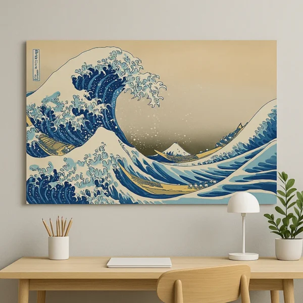Cuadro La Gran Ola De Kanagaw Por Katusshira Pintura Canvas - Imagen 4