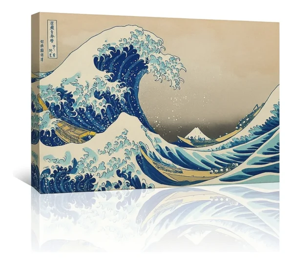 Cuadro La Gran Ola De Kanagaw Por Katusshira Pintura Canvas