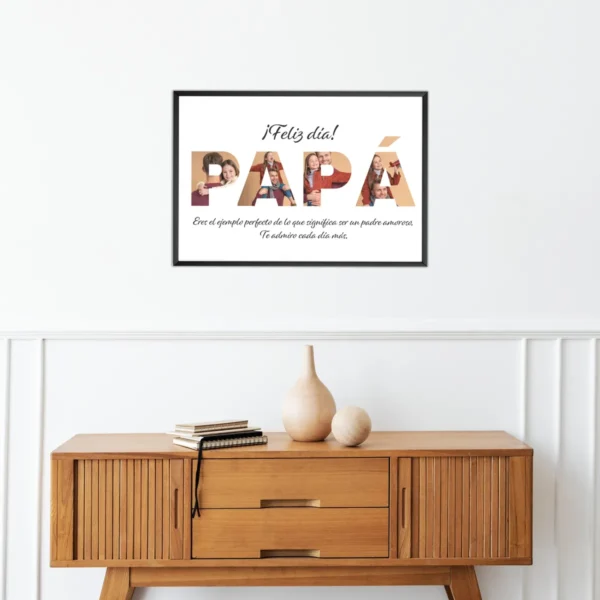 Cuadro Padre Personalizado Fotos Con Marco Regalo Espacial - Imagen 4