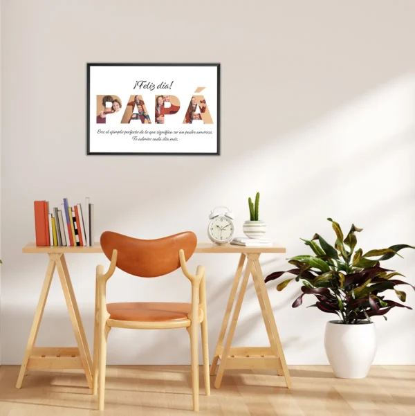 Cuadro Padre Personalizado Fotos Con Marco Regalo Espacial - Imagen 3