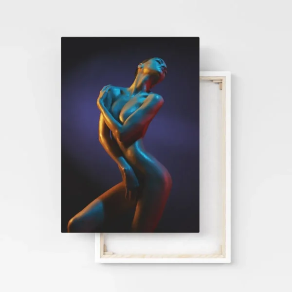 Cuadro Para Sala Moderno Silueta Mujer Desnuda En Canvas