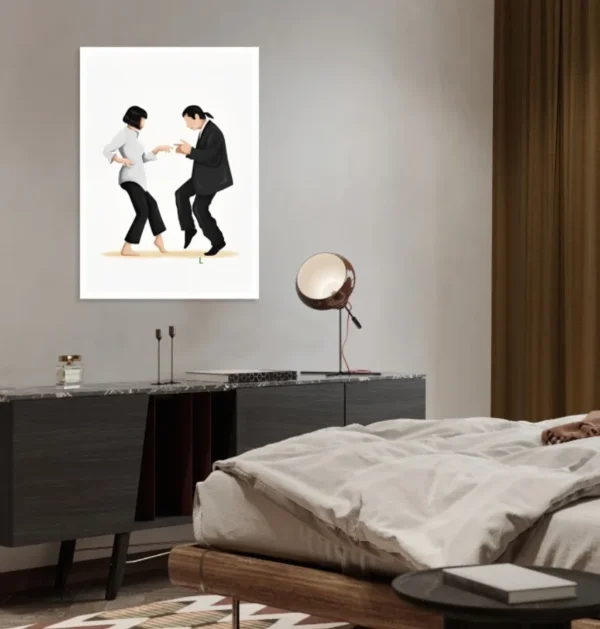 Cuadro Pulp Fiction Baile Minimalista Decorativo En Canvas - Imagen 2