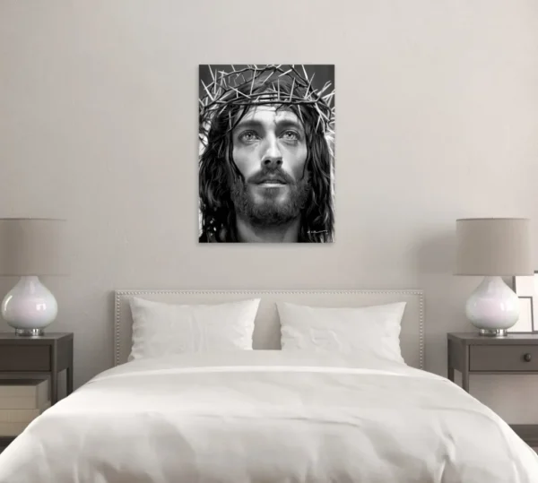 Cuadro Religioso Retrato Jesucristo Con Corona De Espinas - Imagen 3