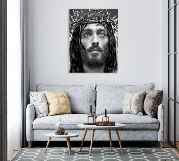 Cuadro Religioso Retrato Jesucristo Con Corona De Espinas - Imagen 2