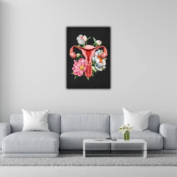 Cuadro Útero Con Flores Para Consultorio De Ginecología - Imagen 2