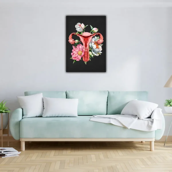 Cuadro Útero Con Flores Para Consultorio De Ginecología - Imagen 4