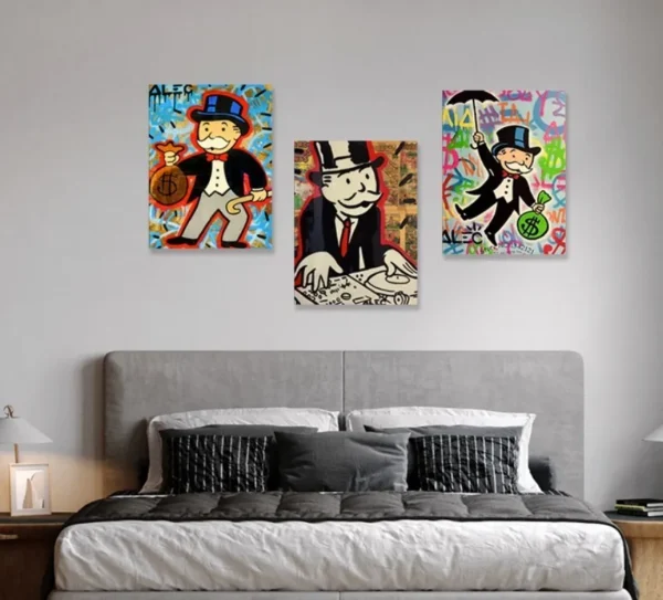 Cuadros Set Alec Monopoly Money Arte Callejero Modernos Canvas - Imagen 3