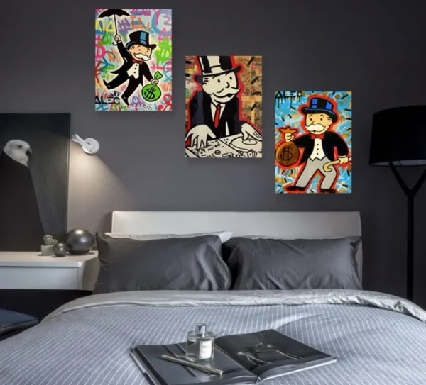 Cuadros Set Alec Monopoly Money Arte Callejero Modernos Canvas - Imagen 2