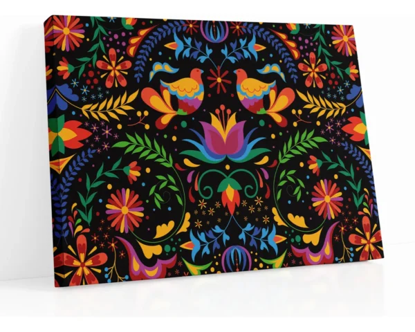 Cuadros Decorativo Arte Mexicano Huichol Otomí Lienzo Canvas