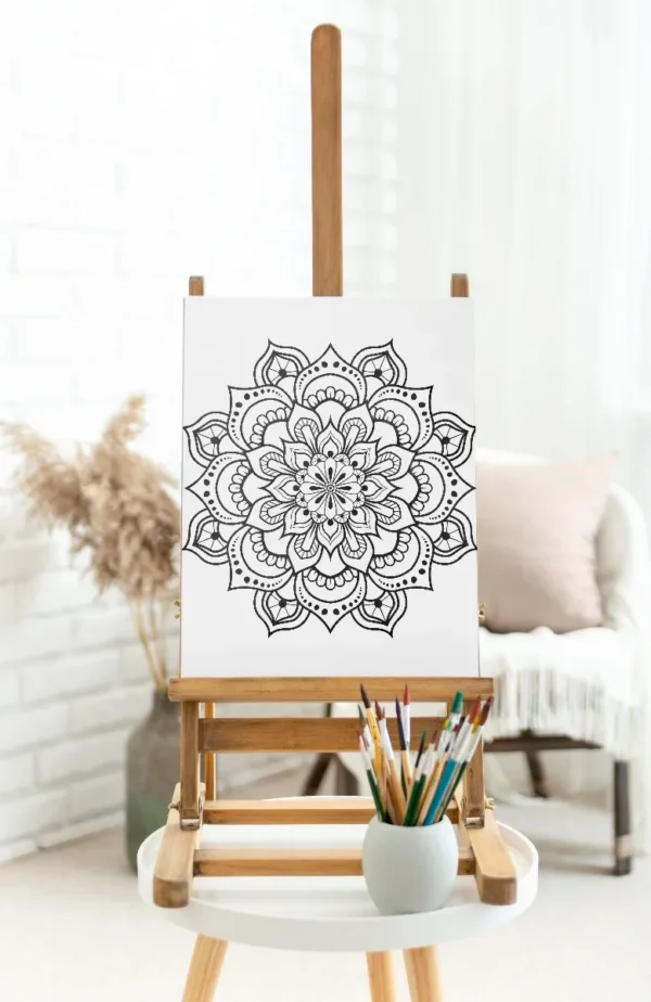Cuadros Para Pintar En Lienzo Canvas Mandala En Forma Flores - Imagen 2