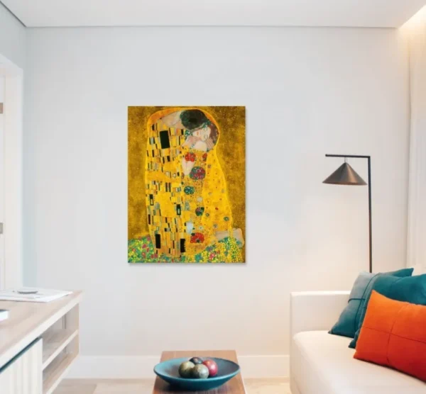 El Beso Gustav Klimt Lienzo Canvas Cuadro Decorativo Premium - Imagen 2