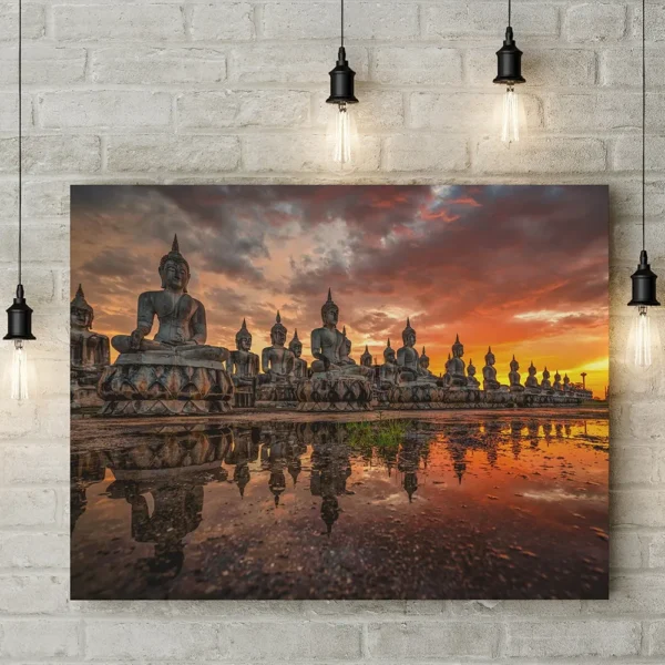 Estatuas De Budas En Tailandia Cuadro Canvas En Bastidor - Imagen 3