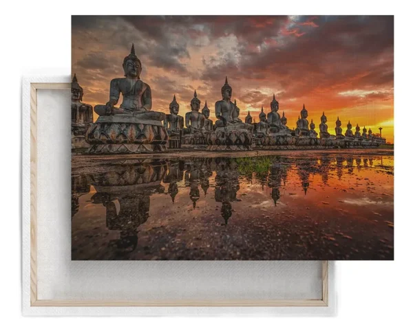Estatuas De Budas En Tailandia Cuadro Canvas En Bastidor