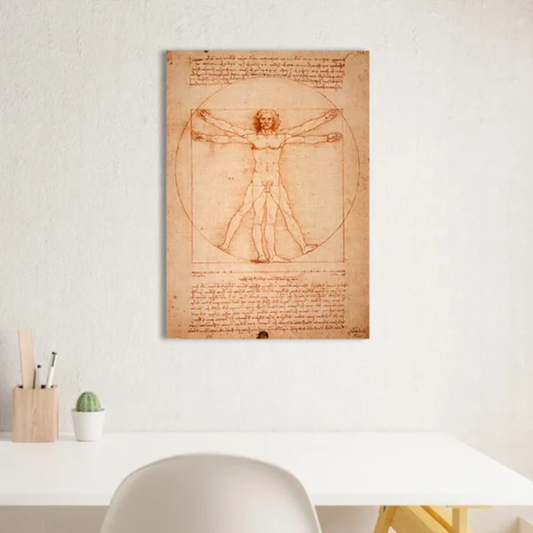Hombre De Vitruvio Da Vinci Litografía Arte De Cuadro Italia - Imagen 4