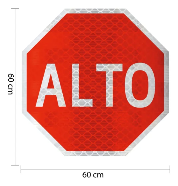 Letrero Señal De Alto Restrictiva Sr-6 En Reflejante - Imagen 2