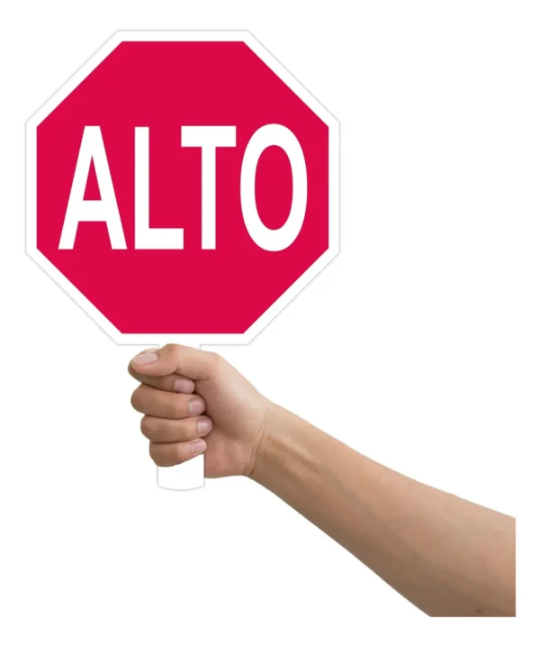Paleta Vial Alto Siga Escolar Protección Civil En Reflejante - Imagen 2