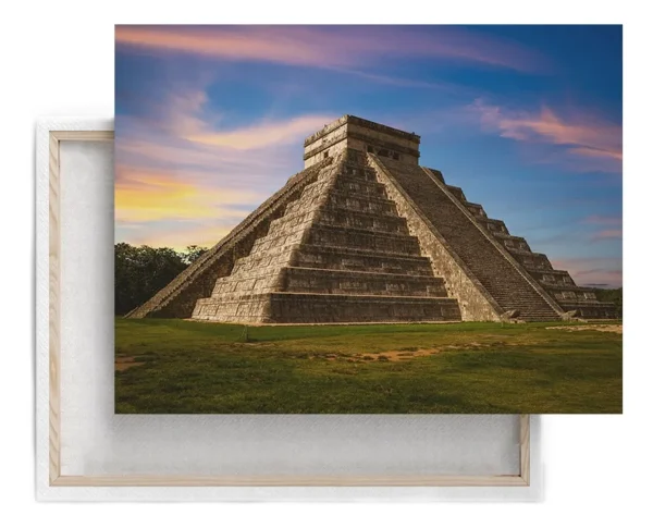 Pirámide Chichen Itzá Panorámica Cuadro En Lienzo Canvas