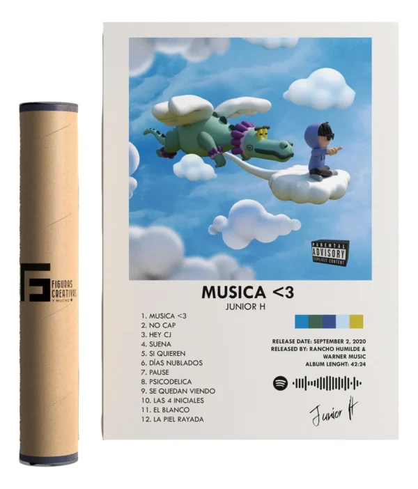 Poster Mediano De Junior H Álbum Music Tracklist