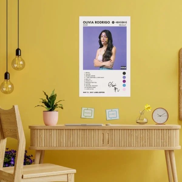 Poster Olivia Rodrigo Álbum Music Tracklist Varios Modelos - Imagen 5