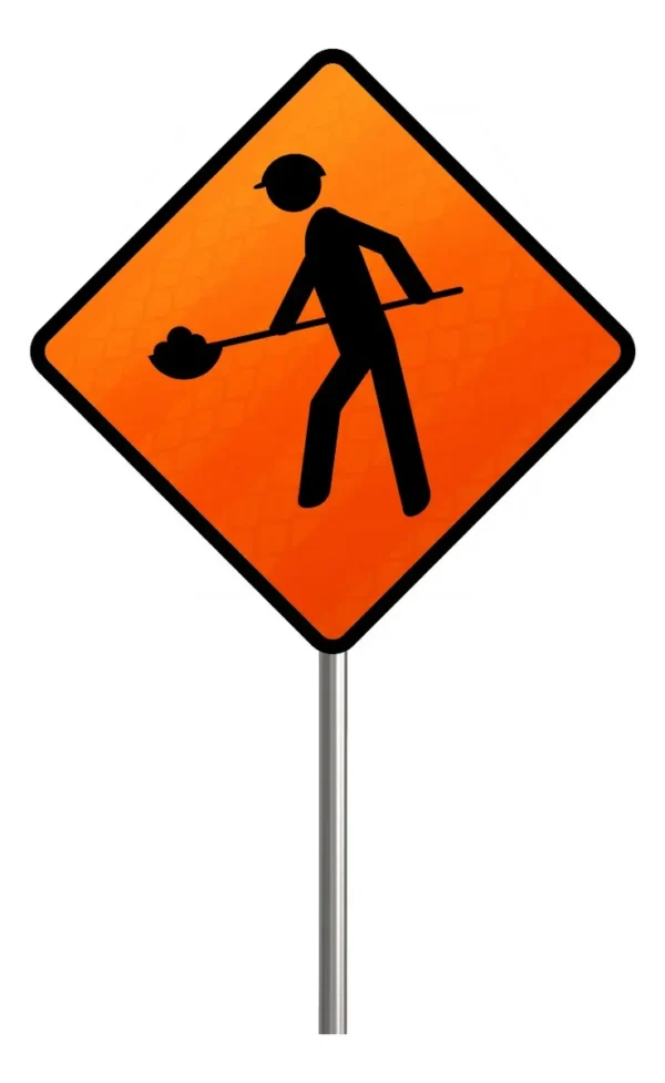 Señal Letrero Zona De Obra Preventiva Spp-1 En Reflejante