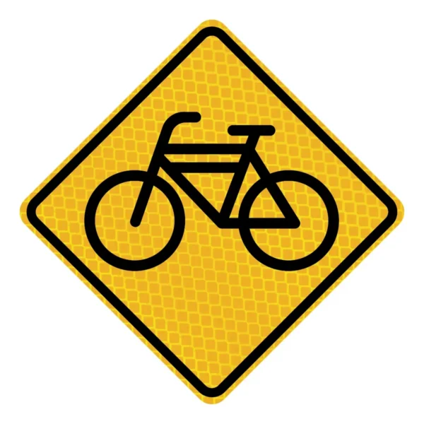 Señal Vial Circulación De Bicicletas En Reflejante 71x71cm - Imagen 2