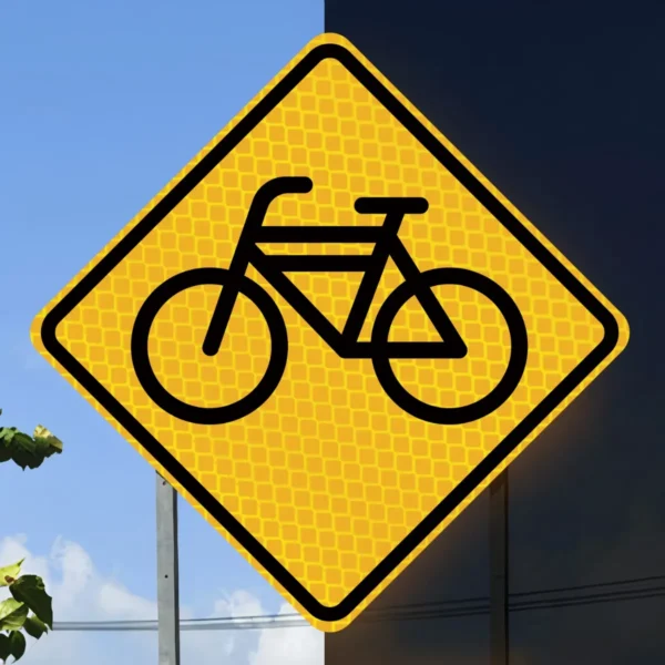 Señal Vial Circulación De Bicicletas En Reflejante 71x71cm - Imagen 4