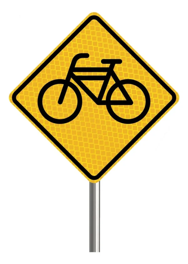 Señal Vial Circulación De Bicicletas En Reflejante 71x71cm