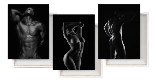 Set 3 Cuadros Decorativos Desnudos Artisticos Estilo Galeria