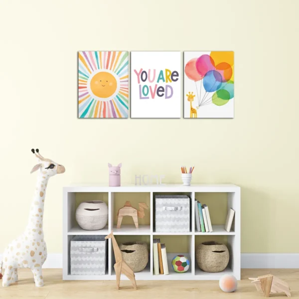 Set 3 Cuadros Infantiles Frase Personalizada Cuarto De Bebe - Imagen 3